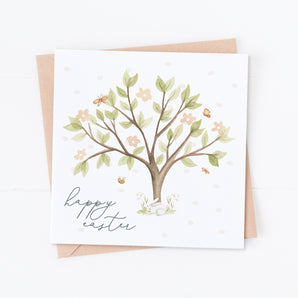 Happy Easter Spring Tree Card