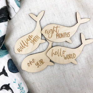 Whale Baby Milestone Cards