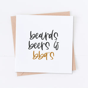 Beards, Beers & BBQs, Birthday Card