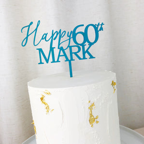 Happy Birthday "Age & Name" Cake Topper
