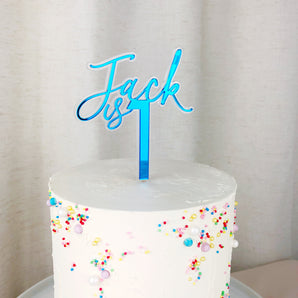 "Floating" Double Layer Name & Age Cake Topper
