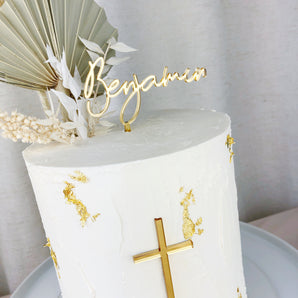 Personalised Christening or Baptism Cake Topper Set