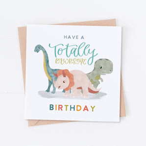 Totally Rawrsome Dinosaur Birthday Card
