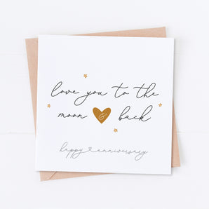 Love you to the Moon Anniversary Card