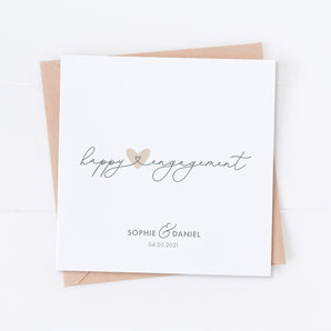 Happy Engagement Name and Date Card
