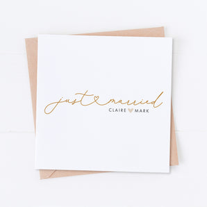 Just Married Couples Name Card