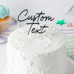 "Floating" Effect Custom Text Script Cake Topper 2 Lines