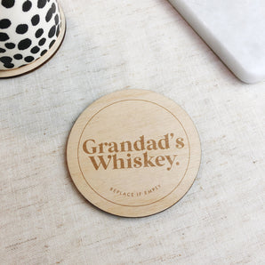 Grandad's Whiskey Personalised Coaster