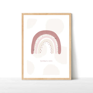 Pink 'Learning is a Curve' Rainbow Print