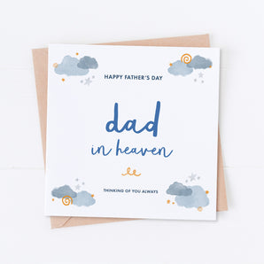 Dad in Heaven Clouds Father's Day Card