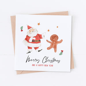 Dancing Santa Christmas Card