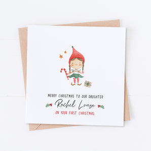 Elf Girl 1st Christmas Card