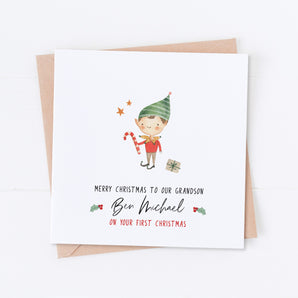 Elf Boy Baby's 1st Christmas Card