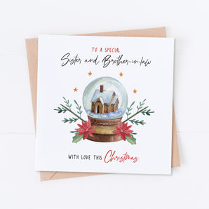 Sister and Brother-in-law Snow Globe Christmas Card