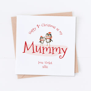 Penguins 1st Christmas as a Mummy Card