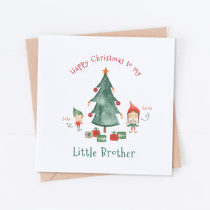 Little Brother from Big Sister Christmas Card