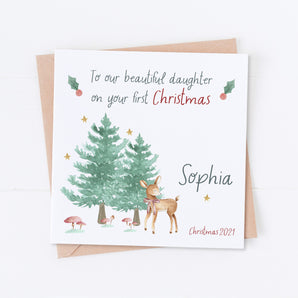 First Christmas Baby Deer Card