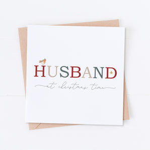 Husband at Christmas Time Card