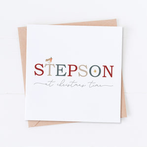 Step Son at Christmas Time Card