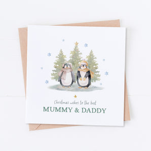 Best Mummy & Daddy Penguin Christmas Card