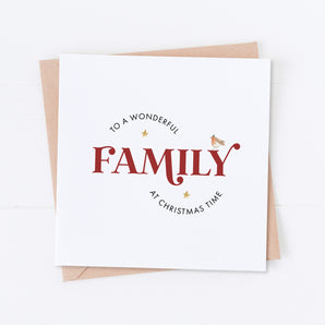 Wonderful Family at Christmas Time Card