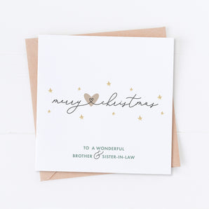 Grey/Green Merry Christmas Hearts Card