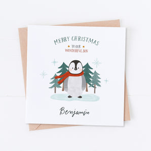 Red Scarf Penguin Christmas Card