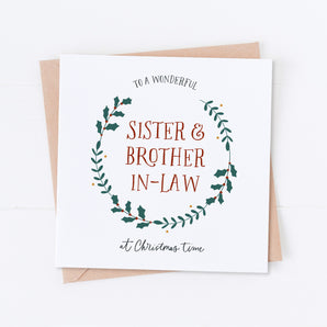 Sister & Brother-in-Law Wreath Christmas Card