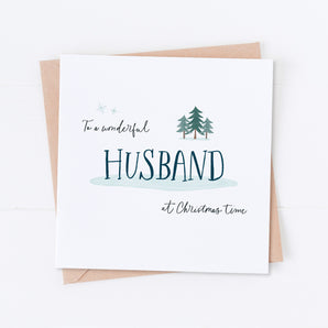 Husband at Christmas Time Card