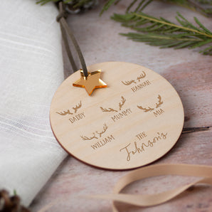 Personalised Reindeer Antler Christmas Decoration