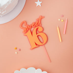 Sweet 16 Cake Topper