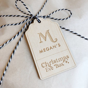 Christmas Eve Box Tag - Name & Initial