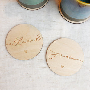 Round Couples Coaster Set