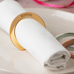 Mirrored Personalised Names Napkin Rings