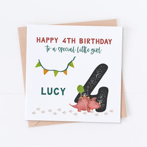 Red Dinosaur Birthday Card