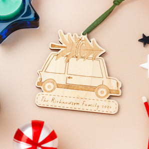 Personalised Christmas Car Family Tree Decoration