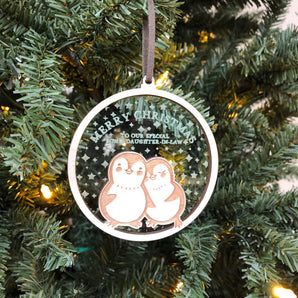 Penguins Glass Effect Bauble