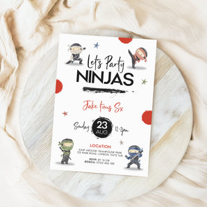 Let's Party Ninjas - Birthday Invitation