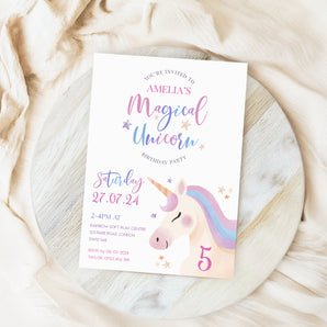 Magical Unicorn Birthday Party Invitation